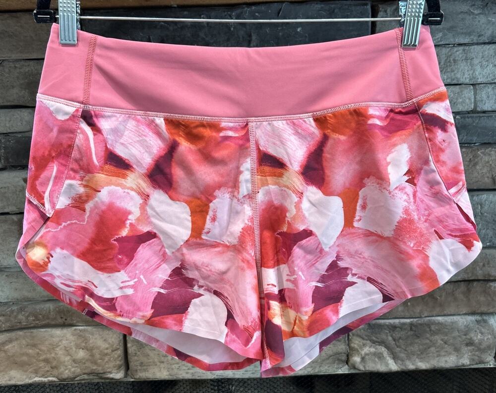 Women’s ATHLETA Printed Run With It 3.5 Shorts Pinks/Purples Size M *B8